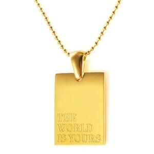 The World Is Yours Pendant Necklace PVD 18K Gold Plated Stainless Steel